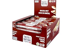Taste of Nature Organic Brazil Nut Snack Bar - Healthy, Gluten Free, Non GMO, Vegan Snack Bars with Mixed Nuts, Fruits and Se