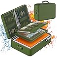 DocSafe 5200°F Document Organizer with Lock,Upgraded Heat Insulated Fireproof＆Waterproof Box 8 Layers File Organizer,Portable Home Travel Safe Storage for Important Documents, Files,Green (Soft)
