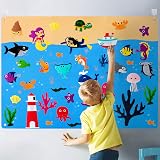 WATINC 45Pcs Sea Animals Felt Story Board Kit Ocean World 41.3x29.5 in view 5