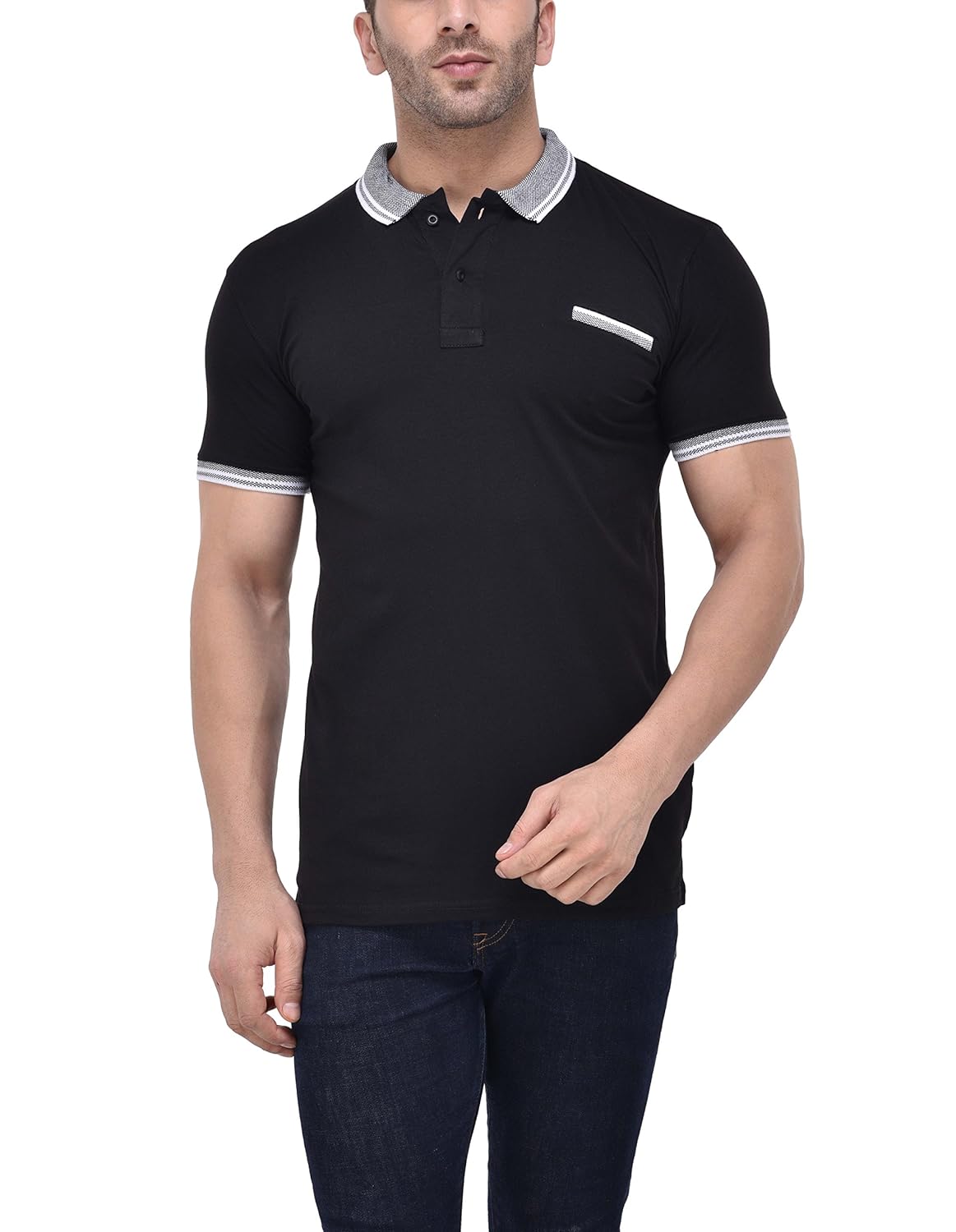 tinted men's cotton lycra polo neck t-shirt (tj753clh)
