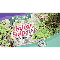 Club Supreme Natural Spring Scented Fabric Softener Dryer Sheets - Easy To Iron - 40 Count 15 X 23 Cm