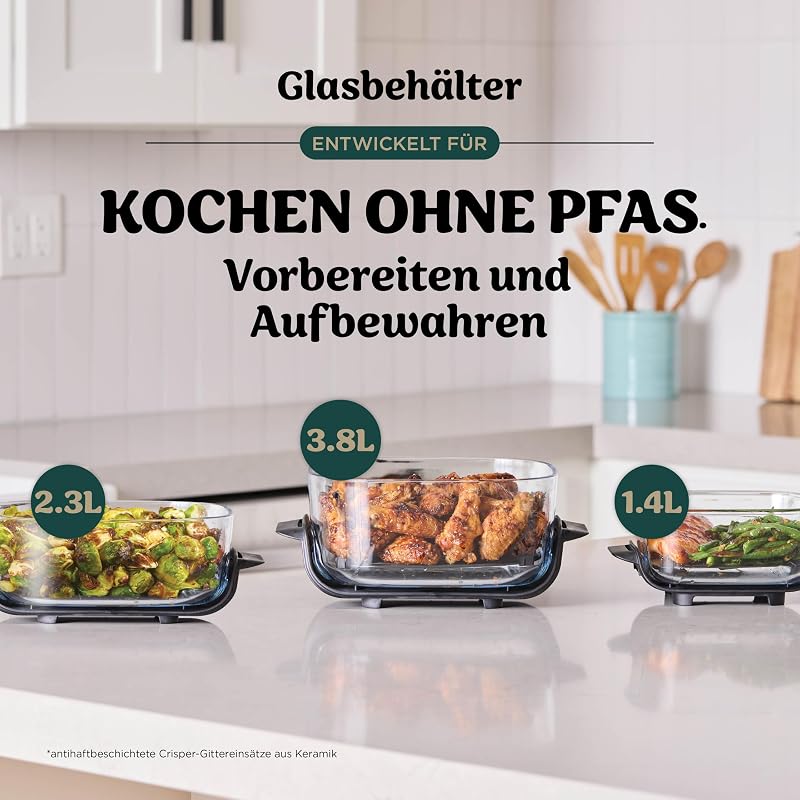 CRISPi tragbare Heißluftfritteuse, 3,8 l & 1,4 l, Grün — Foto 4 von 8