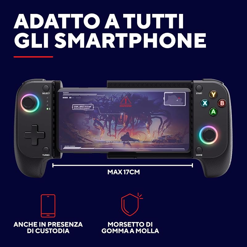 Mylox Controller per Telefono Bluetooth, Gamepad Wireless, Nero