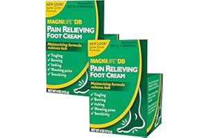 MagniLife DB Pain Relieving Foot Cream, Calming Relief for Burning, Tingling, Shooting & Stabbing Foot Pain, Moisturizing Foot Cream Suitable for Diabetic and Sensitive Skin - 2 Packs of 4 oz