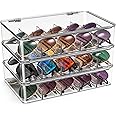 Sorbus Sunglasses Organizer - Plastic Stackable Eyeglass Case Storage Organizer for Multiple Glasses - Reading Glasses