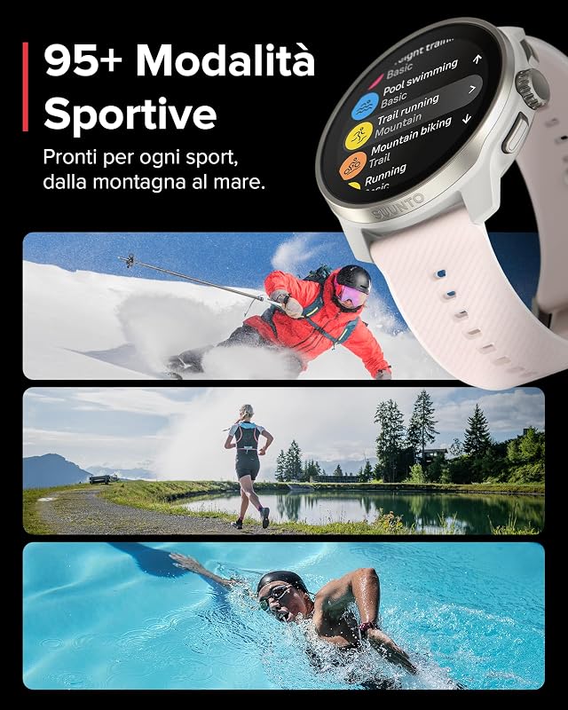 Race S Orologio Sportivo Donne Uomo, GPS Running Activity Tracker, Bi-Band GNSS, Offline Map, AMOLED Touch Schermo, Smartwatch Cardiofrequenzimetro Altimetro, 95+ Sports, Autonomia 13 Giorni