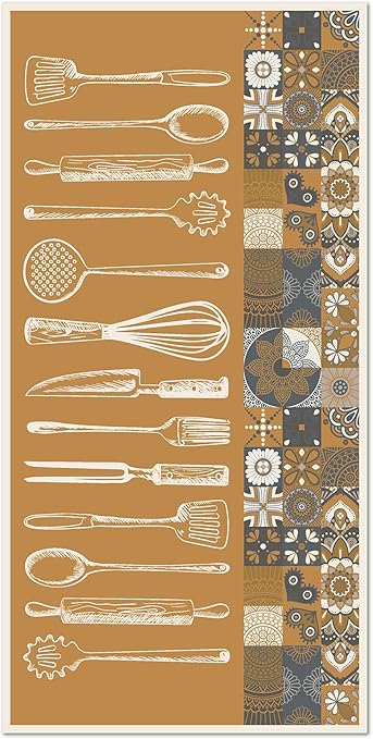 Panorama Vinyl Küchenmatte Kochgeschirr Orange 80x150 cm - Kitchen