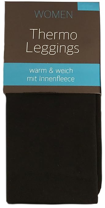 Brandsseller Damen Thermo Leggings Strumpfhose - warm & weich - mit Innenfleece - Schwarz - in verschiedenen Größen