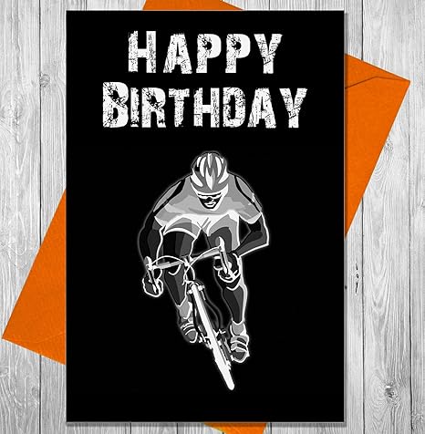 Compleanno Del Ciclista Unico Lavagna Effetto Biglietto D Auguri Amazon It Casa E Cucina