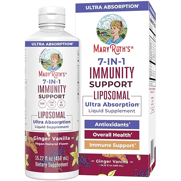 MARYRUTH ORGANICS 7 IN 1 IMMUNITY LIPOSOMAL | ELDERBERRY LIQUID WITH VITAMIN C | LIQUID VITAMINS | IMMUNE SUPPORT SUPPLEMENT | ELDERBERRY WITH ZINC AND VITAMIN C | VEGAN| GLUTEN FREE | 30 SERVINGS