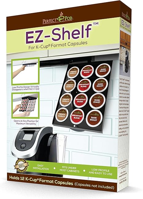 Ez Shelf K Cup Pod Holder Under Cabinet Drawer Storage Organizer