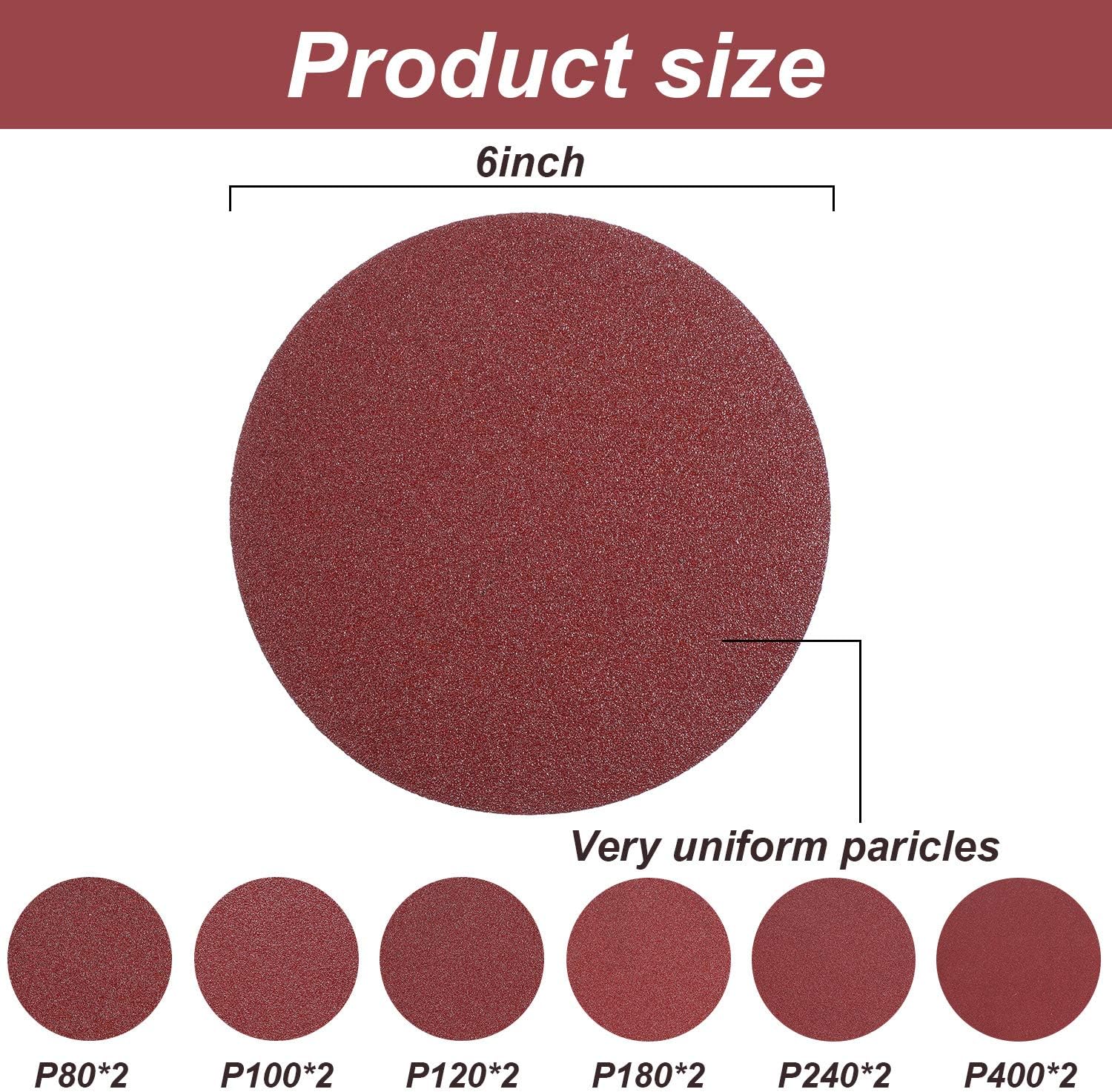 Aluminum Oxide Sanding Belts - 10 Pieces 4 x 36 Inch Sanding Belts (80/120/150/240/400 Grits) and 12 Pieces 6 Inch Self Stick No-hole Aluminum Oxide Sanding Disc (80/100/ 120/180/ 240/400 Grits) - - 