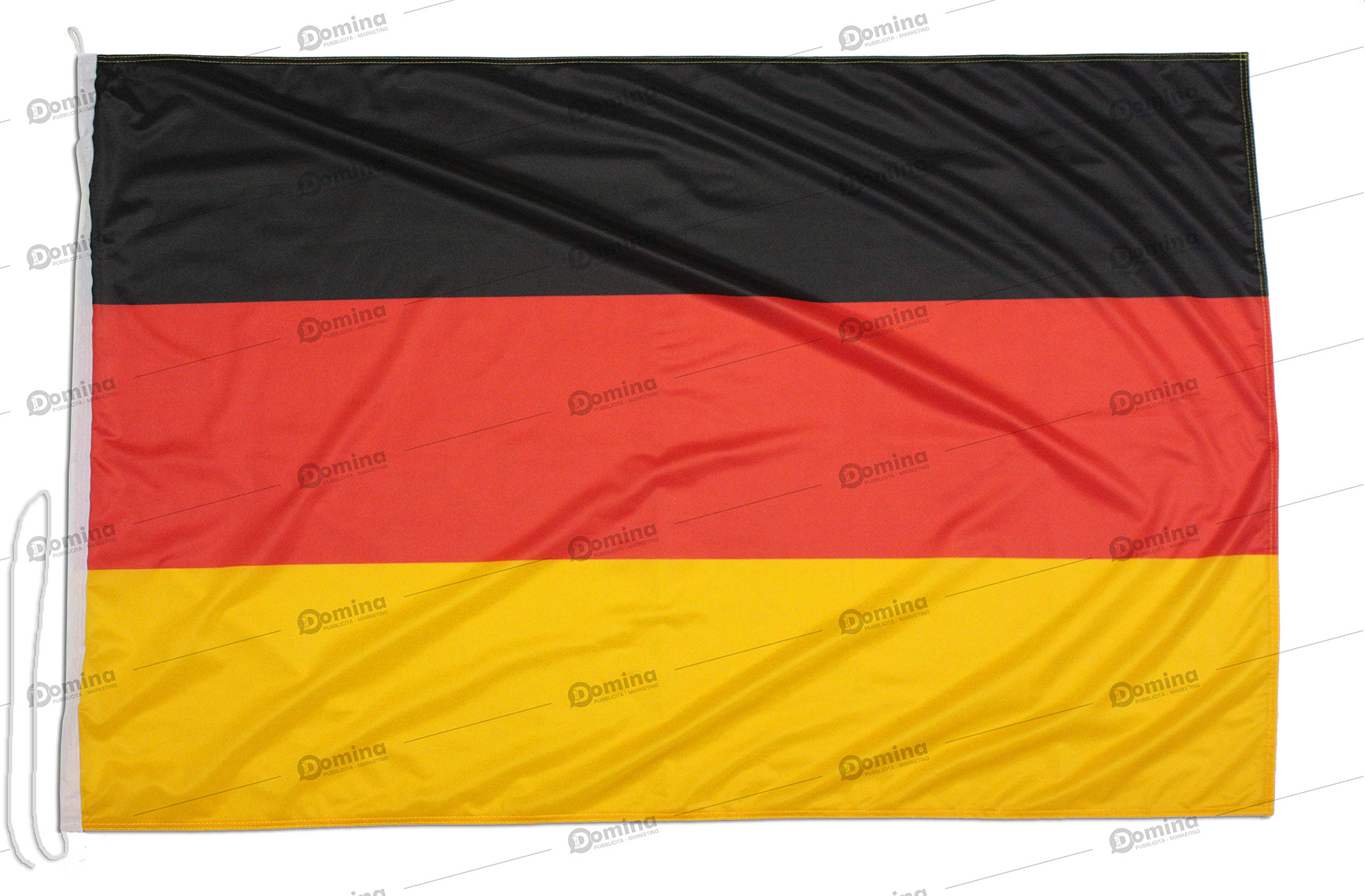 Germany flag 150x100 cm in windproof nautical fabric 115g/m², German flag 150x100 in washable fabric, professional flag 150x100cm with snap hooks, double perimeter seam and reinforcement ribbon