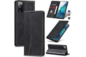 Jasonyu Flip Wallet Case for Samsung Galaxy S20 FE 5G,Leather Magnetic Folio Cover with Card Holder,Kickstand - TPU Shockproof Durable Protective Phone Case,Black