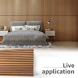 Art3d 4 Pack Acoustic Wood Slat Wall Panels Teak 2.88㎡ 3D Decor Ceiling Wall view 2