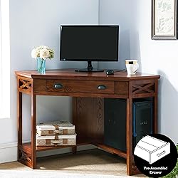 Leick Home 82431 Corner Computer Writing Desk with