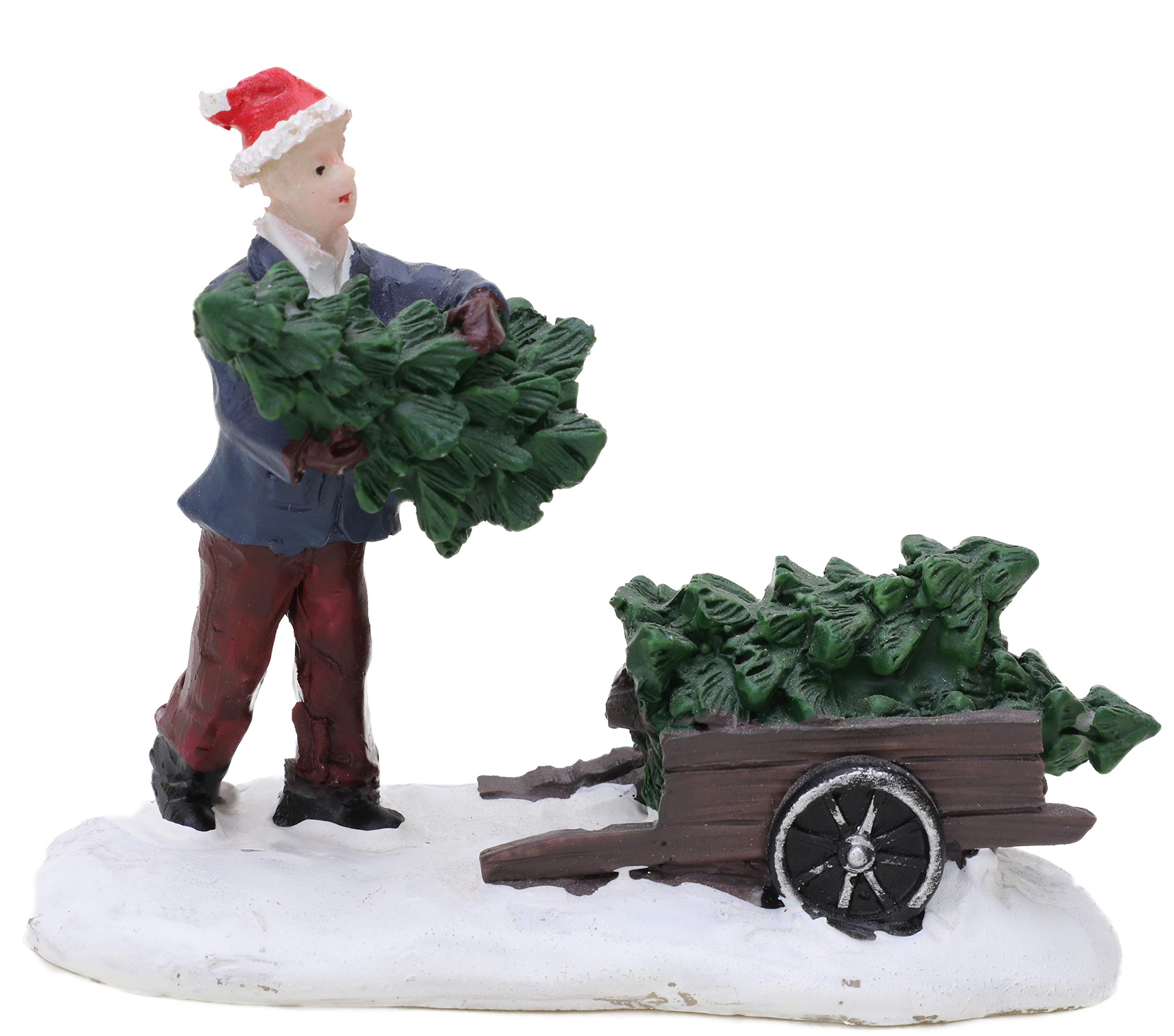 Toyland® Mini Resin Christmas Collectible Ornament - Village Scene Accessories - Xmas Figures (Tree Worker 3.5 x 2.5 Inch).. — image 1