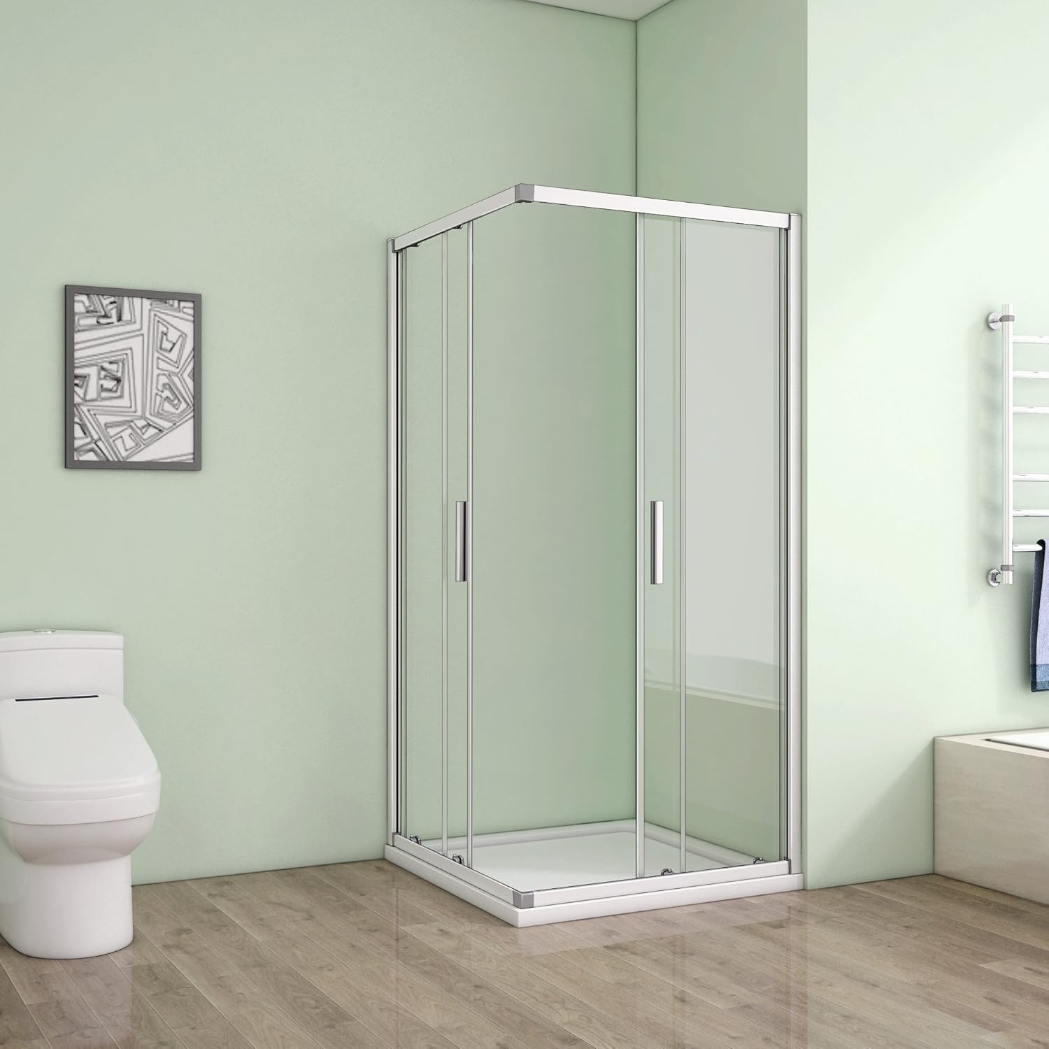 80 X 80 X 185 Cm Duschkabine Schiebet uuml r Eckeinstieg