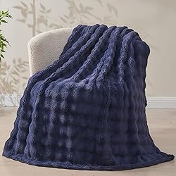 NEWCOSPLAY Twin Blanket for Couch Dark Navy Super