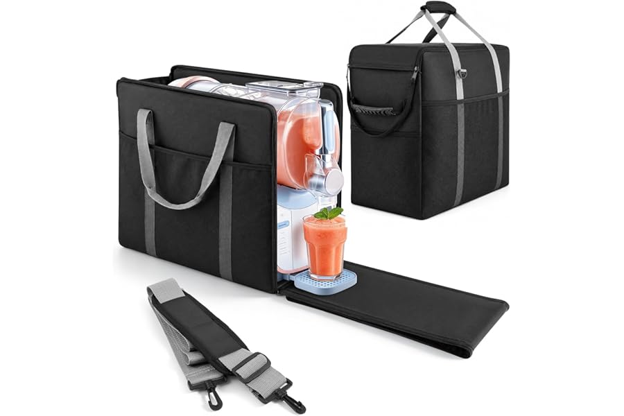 BS-VOG Enlarged Fit Carrying Bag for Ninja SLUSHi Max XXL (FS605), Portable Travel Tote with Thickened Bottom Padding, Waterproof Storage Bag for Ninja Slushie Machine Accessories, Camping Party RV