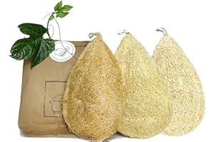 Miw Piw Natural Loofah Dish Sponge Pack 3 Vegetable Scrubber for Kitchen -100% Biodegradable Compostable Dishwashing Scouring Pad Zero Waste Plastic Free Eco Friendly Sustainable