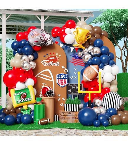 balloon arch shaped like a football helmet Super Bowl Party Decorations Kit, 133pcs Themed Balloon Garland Arch Kit for Super Bowl Watch Party, Game Day, Sports Fan Celebration, Indoor & Outdoor Event Decor : Toys dispose properly Casting Fishing Rod 7 filter__suspension_front Color:Blinking Red