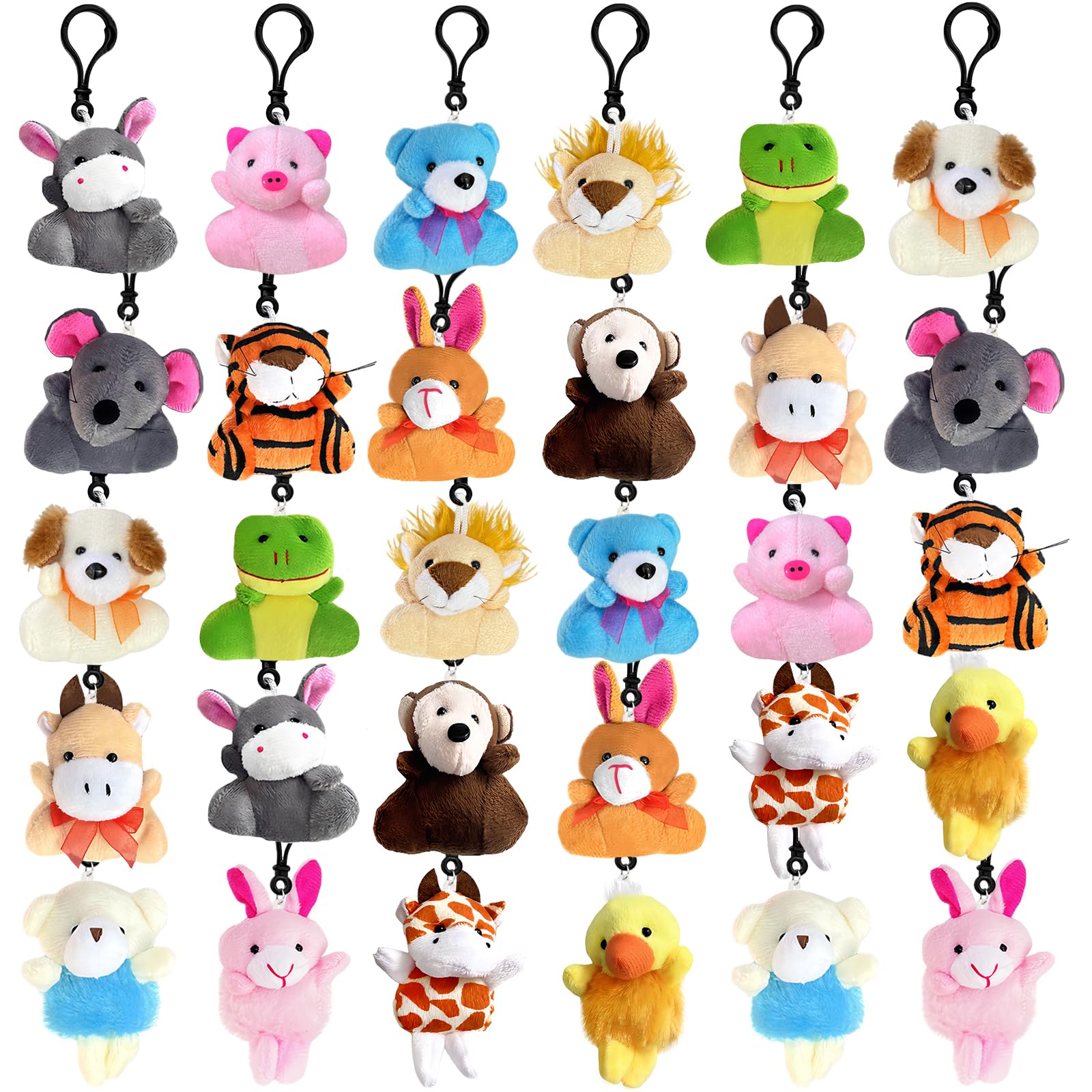 Photo 1 of Jnnzzggu 30 PCS Mini Plush Toys,Cute Stuffed Animals Plush Keychain Set,Animals Toys for Kids,Easter Basket Stuffers,Party Favors,Classroom Gift