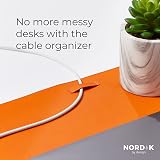 Nordik By Design Nordik Leather Desk Mat Cable Organizer Tangerine 89x43 cm view 3
