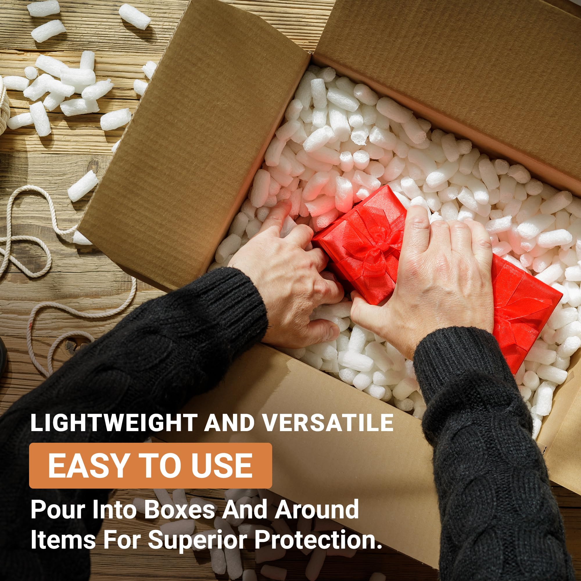 thumbnail image 2 of Magicwater Anti-Static Packing Peanuts - .5 Cu Ft White S-Shaped Void Fill Cushioning 2 of 5