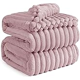 Bedsure GentleSoft Pink Fleece Blanket for Couch - Cozy Soft Blankets for Women, Cute Small Throws for Girls, 108x90 Inches