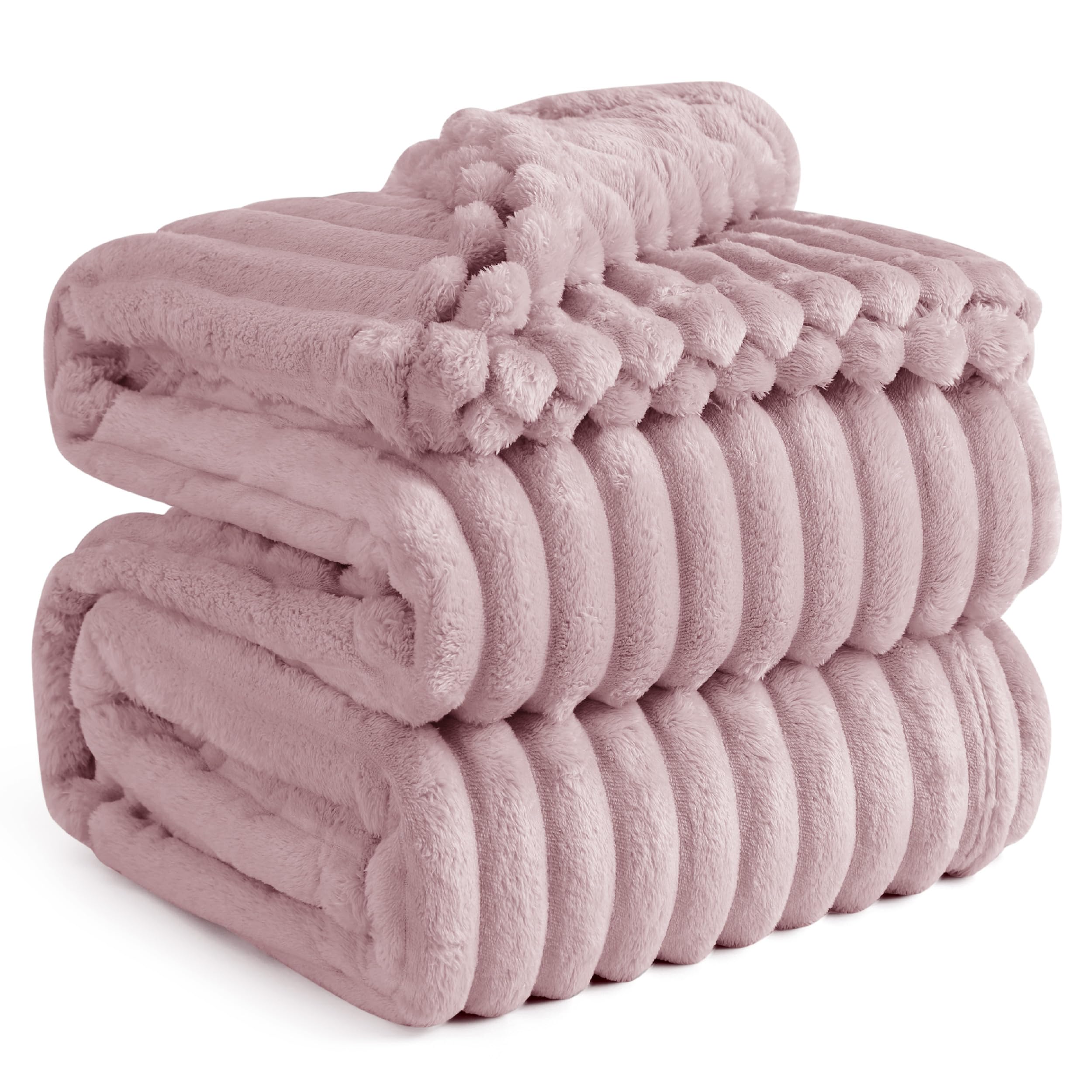 Photo 1 of ***(HEAVILY USED/MINOR DAMAGE)***Bedsure Pink California King Size Blanket for Couch - GentleSoft Cozy Soft Blankets for Women, Cute Small Fleece Throws for Girls, Birthday Gifts for Women, 102x96 Inches