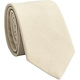 BELLUNO Men's Skinny Ties, Cotton Linen Blend 2.5 inch Solid Neckties