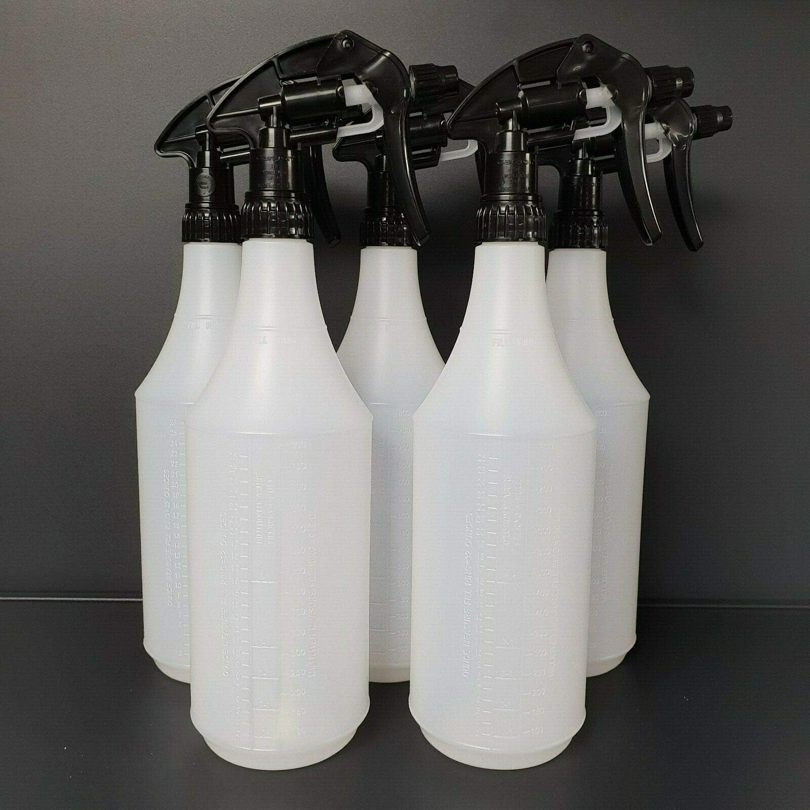 DetailedOnline3 x Elite Trigger Spray Bottles 750ml, Chemical Resistant With Markings, Ratios