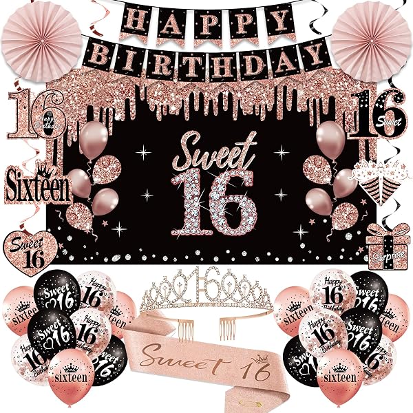 PAKBOOM Happy 15th Birthday Banner - 4x6ft Black Gold Backdrop | Party Decor Photo Booth Background - View #9