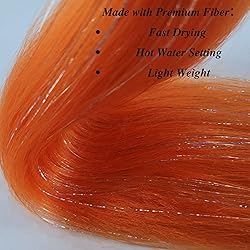 Tinsel Braiding Hair Pre stretched Orange Braiding