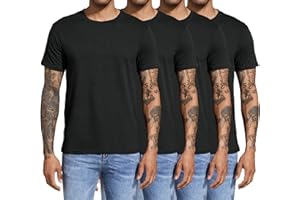 Boyzn Men's 3, 4 or 5 Pack Cotton T-Shirts, Short Sleeve Crewneck Sport Tees, Cotton Gym Workout Running Shirts for Men