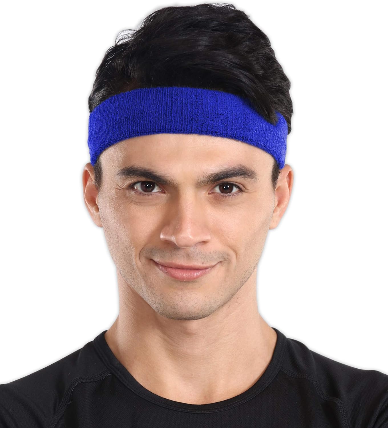 Sweat Headbands - Sports Head Sweatbands for Athletic Men & Women - Stretchy & Soft Cotton Terry Cloth Bands for Working Out, Tennis, Gymnastics, Basketball, Baseball, Football, Running, Gym Exercise : Clothing