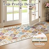 SHACOS 60x240 cm Hallway Runner Non Slip Floral Vintage Washable view 3