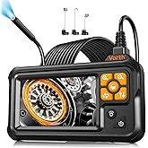 Vorth Endoscope Camera with Light, 4.3" IPS Screen 1080P Borescope with 8 LED Lights, 16.5 FT Semi-Rigid Cable Snake Camera, IP67 Waterproof Sewer Inspection Men Tool Single Lens