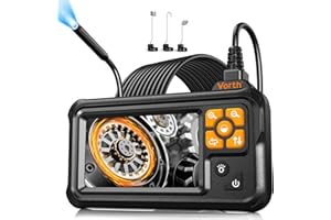 Vorth Endoscope Camera with Light, 4.3" IPS Screen 1080P Borescope with 8 LED Lights, 16.5 FT Semi-Rigid Cable Snake Camera, IP67 Waterproof Sewer Inspection Men Tool Single Lens