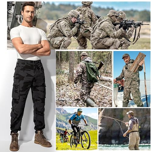 Men's BDU Casual Military Pants, Tactical Wild Army Combat ACU Rip