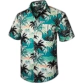 Enlision Men's Hawaiian Shirt Short Sleeve Casual Summer Beach Aloha Shirt Floral Button Down Tropical Hawaii Shirts