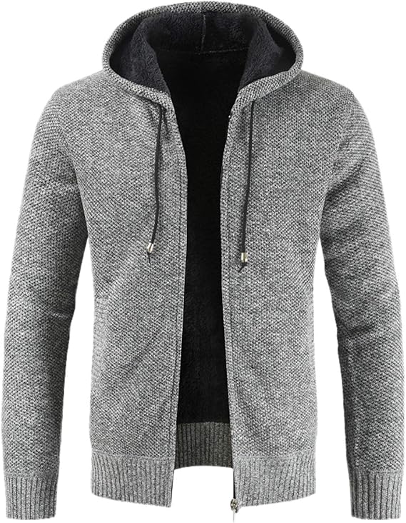 Amazon Meilaifushi ニット セーター メンズ トップス ジャージ 無地 冬服 フルジップ 長袖 カジュアル 秋服 シンプル プルオーバー 暖かい コート 柔らかい 防寒ウェア 保温 アウター 保温 通勤 防寒対策 秋 冬 セーター 通販