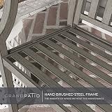 Grand patio Outdoor Bench Aluminum Steel Frame 300kg Capacity Gray view 8