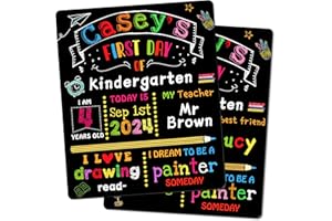 ZOTIA First Day of School Sign, First Day of School Board, 12” X 10” Double Sided First and Last Day of School Board, Back to School Board Chalkboard for Kindergarten Preschool, Black