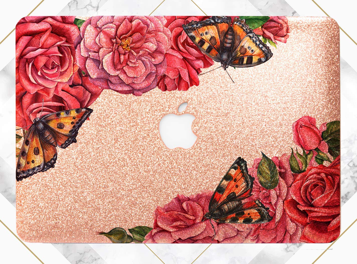 rose gold glitter macbook case