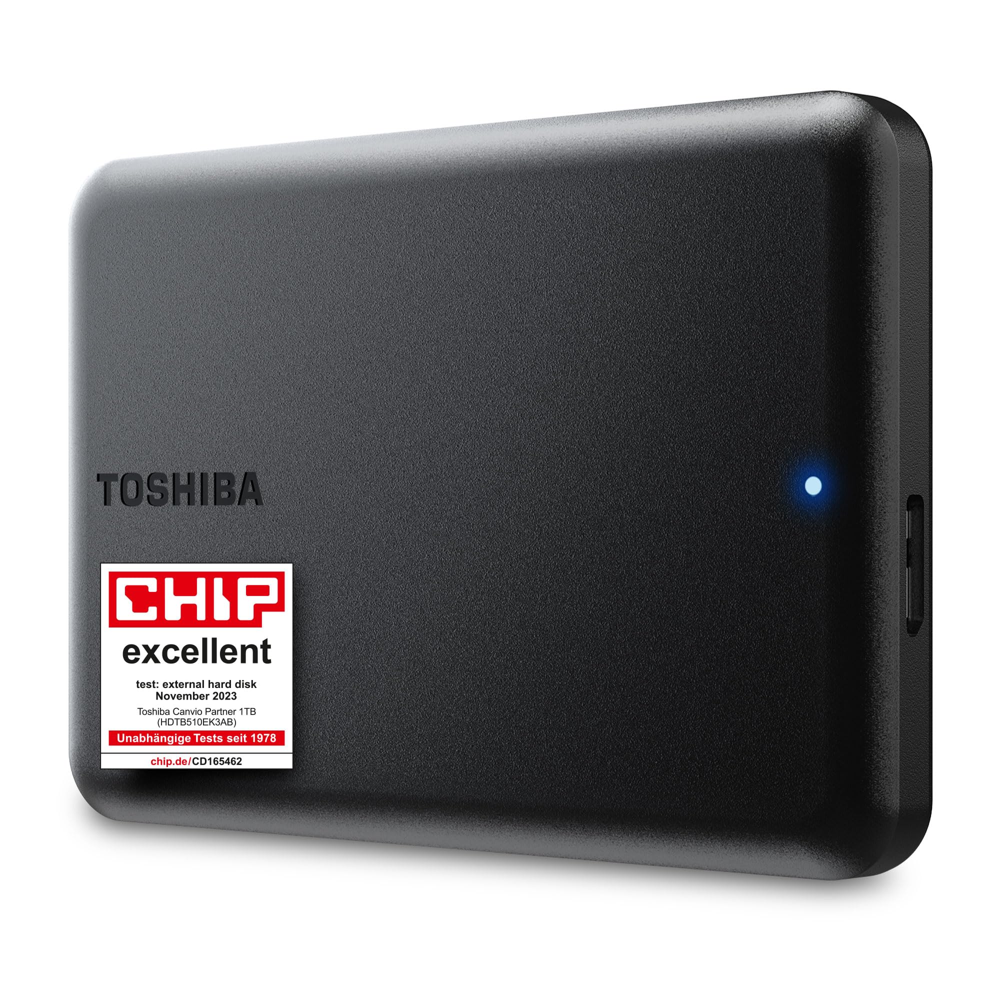 Toshiba Canvio Partner 1TB Portable 2.5’’ External Hard Drive, USB 3.2, Mac & Windows compatible. (HDTB510EK3AB)