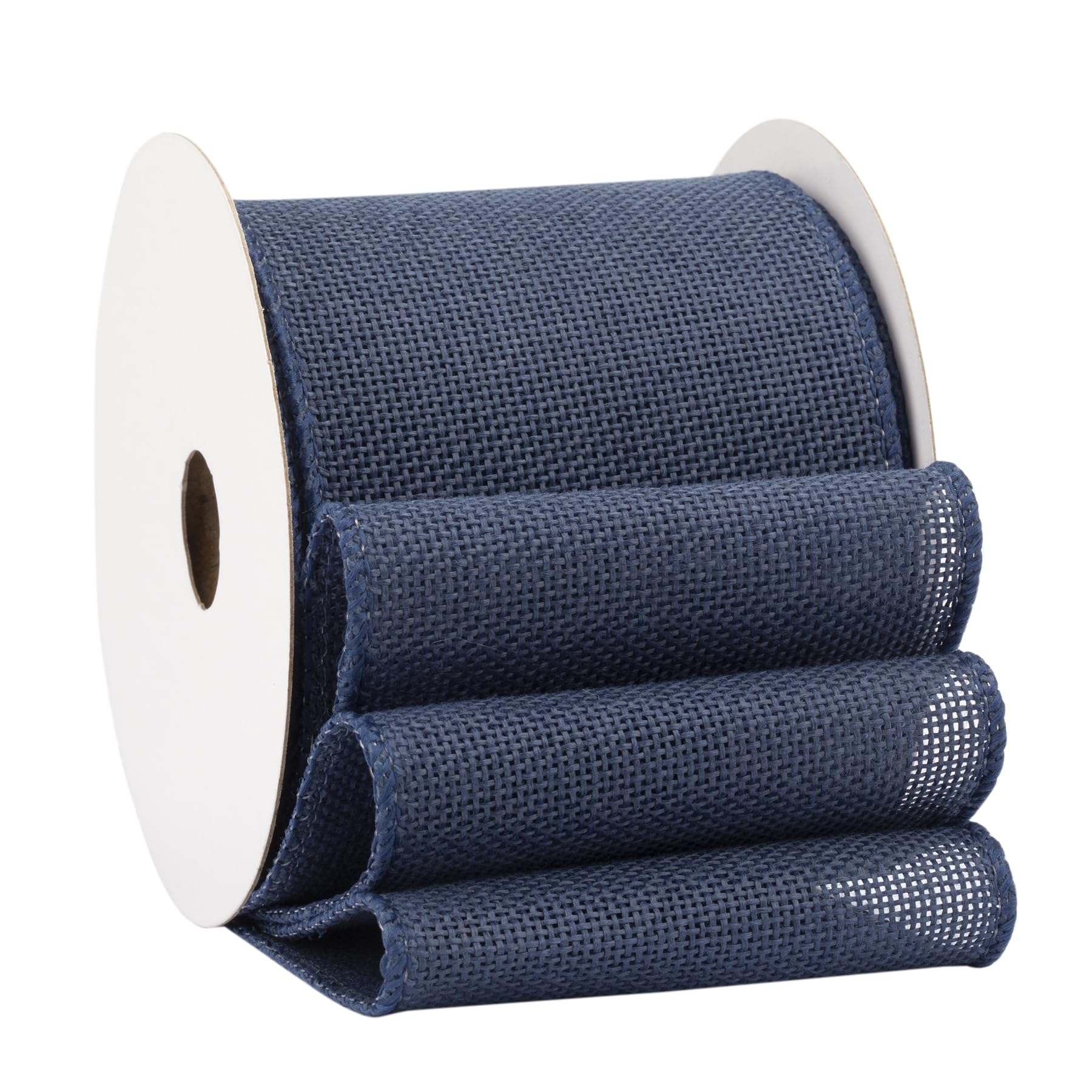Fondersy 9-Meter Navy Burlap Ribbon Wired Burlap Ribbon - 75mm Width for Gift Wrapping, Floral Arrangements, Wreath Making, and Christmas Decor
