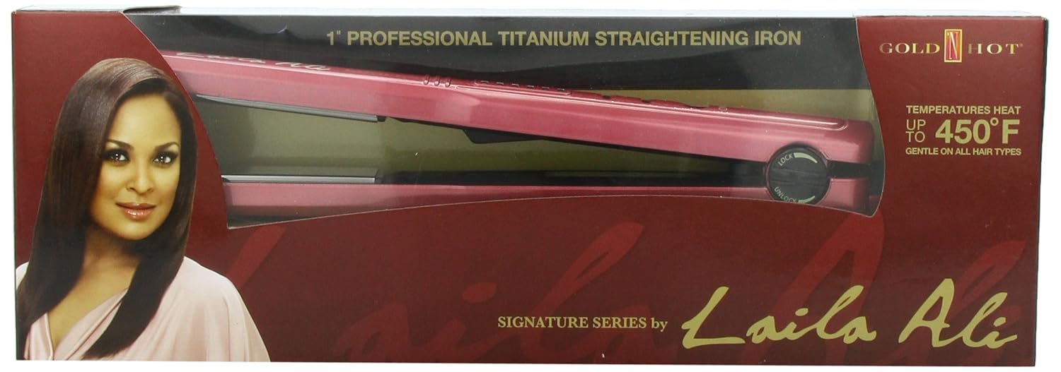 Gold 'N Hot Signature Series Laila Ali Professional Titanium Led Straightening Iron, 1 Inch