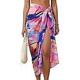 Eicolorte Womens Beach Cover Up Chiffon Sheer Bikini Beach Swimsuit Coverup Sarong Pareo Wraps for Women